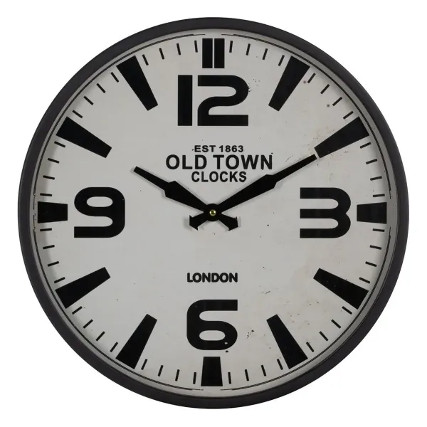 Wall Clock White Black Iron 46 x 46 x 6 cm