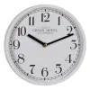 Wall Clock White Wood Crystal 22 x 22 x 4,5 cm