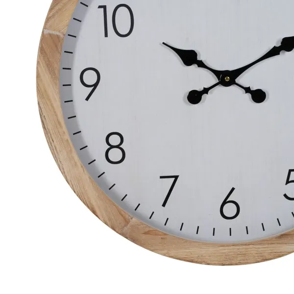 Wall Clock White Wood 60 x 60 x 6,5 cm