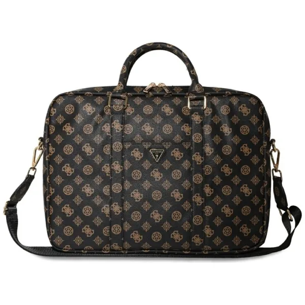 Guess 4G Peony Front Pocket Zipper Triangle Logo - Laptop Bag 16" (black)