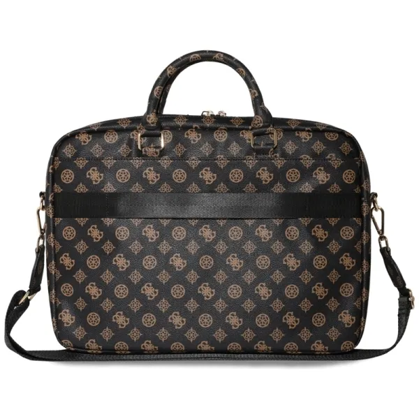 Guess 4G Peony Front Pocket Zipper Triangle Logo - Laptop Bag 16" (black)