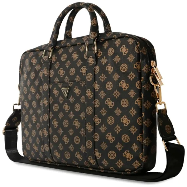Guess 4G Peony Front Pocket Zipper Triangle Logo - Laptop Bag 16" (black)