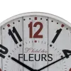 Wall Clock White Wood Crystal 40 x 40 x 4,5 cm