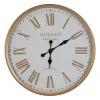 Wall Clock White Natural Iron 60 x 60 x 6 cm