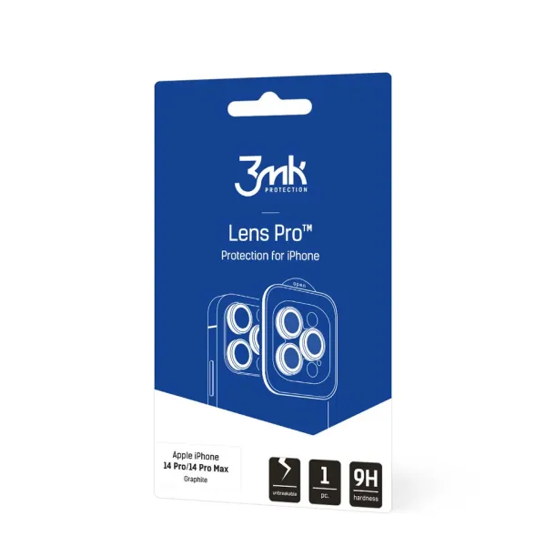 3mk Lens Protection Pro - Camera lens glass for iPhone 14 Pro / 14 Pro Max (Graphite)