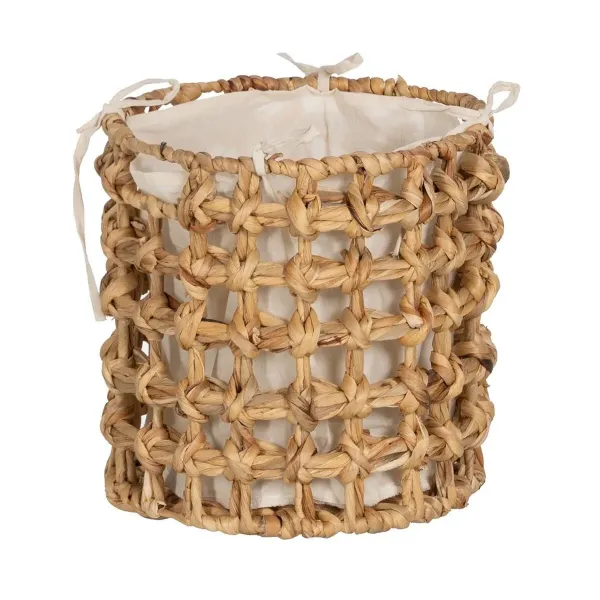 Set of Baskets Beige Cream Natural Fibre 45 x 45 x 45 cm (3 Units)