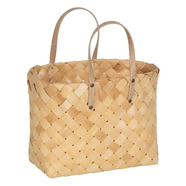 Basket set Natural Wood 50 x 22 x 28 cm (2 Units)