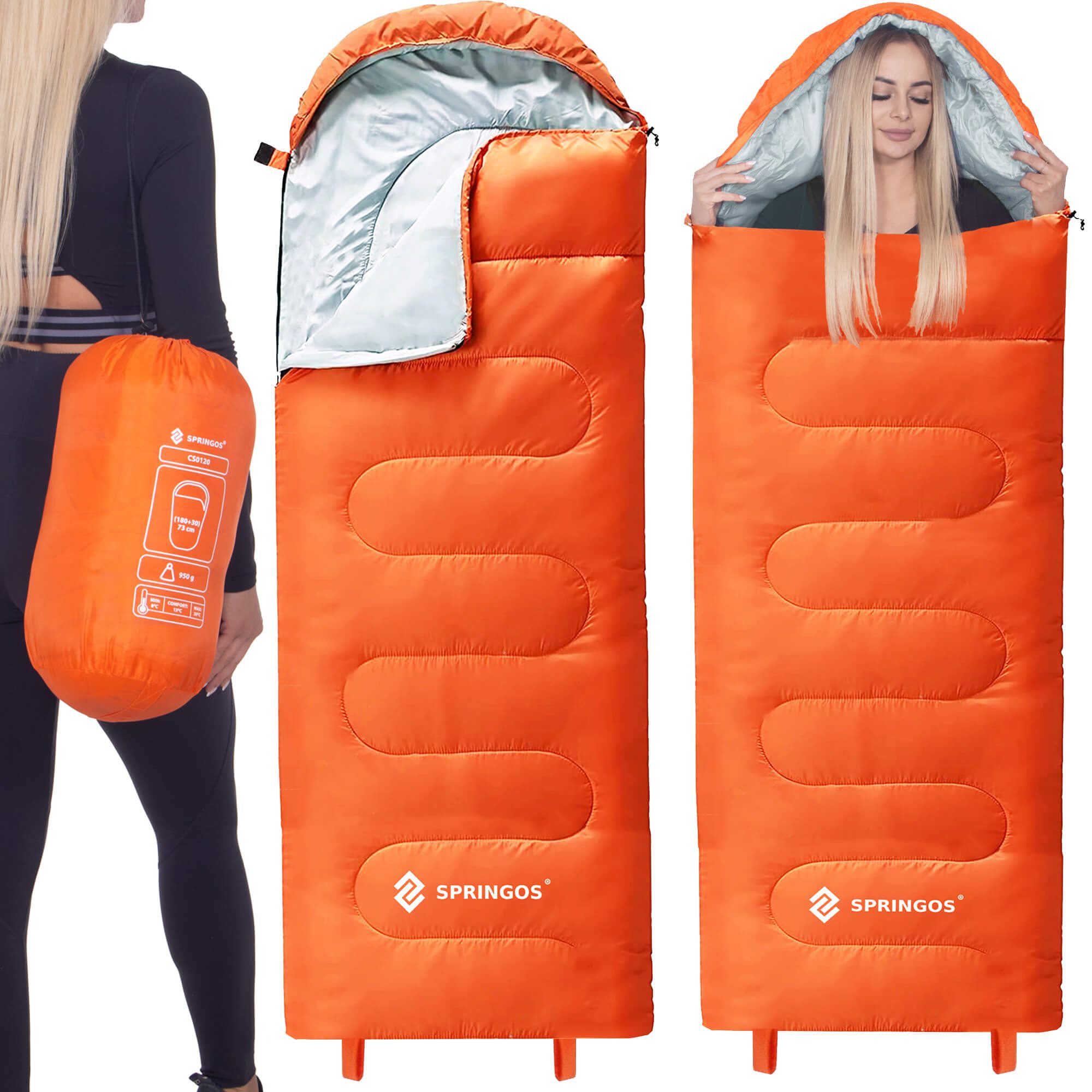 Miegmaišis Springos CS0120 oranžinis | Pirkti internetu — Megaluks