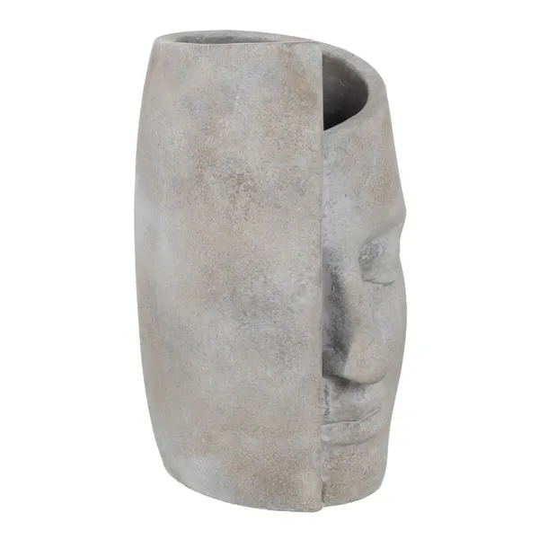 Vase Grey Cement Face 18,5 x 16 x 27,5 cm