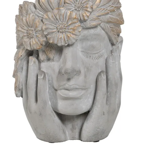 Planter Grey Cement Face 22 x 17 x 24 cm