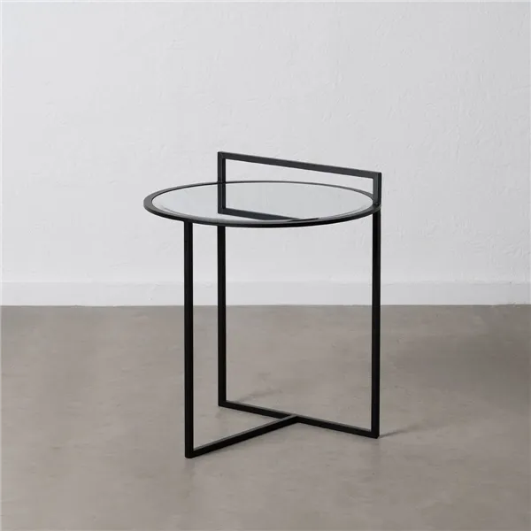 Small Side Table Black Iron Mirror 59 x 59 x 67,5 cm