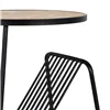 Small Side Table Black Natural Iron MDF Wood 46 x 48 x 66 cm