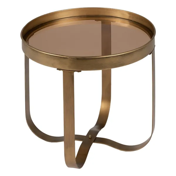 Small Side Table Copper Golden Crystal Iron 50 x 50 x 47,5 cm