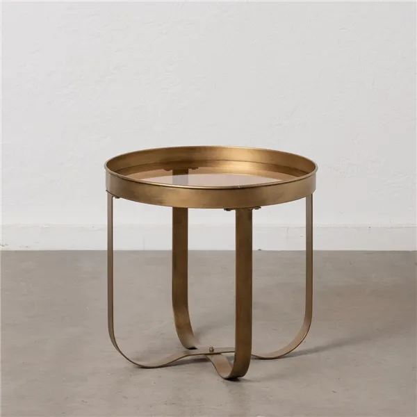 Small Side Table Copper Golden Crystal Iron 50 x 50 x 47,5 cm