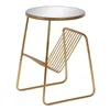 Small Side Table Golden Iron Mirror 48,5 x 43,5 x 66 cm