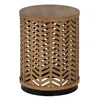 Small Side Table Natural Iron Fir wood MDF Wood 39 x 39 x 51,5 cm