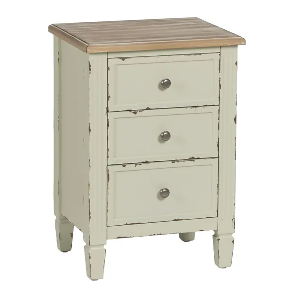 Nightstand Beige Natural Fir wood DMF 45 x 35 x 65 cm