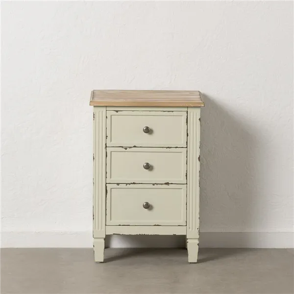 Nightstand Beige Natural Fir wood DMF 45 x 35 x 65 cm