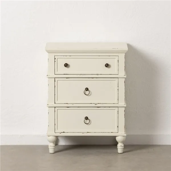 Nightstand White Fir wood DMF 51 x 32 x 66 cm