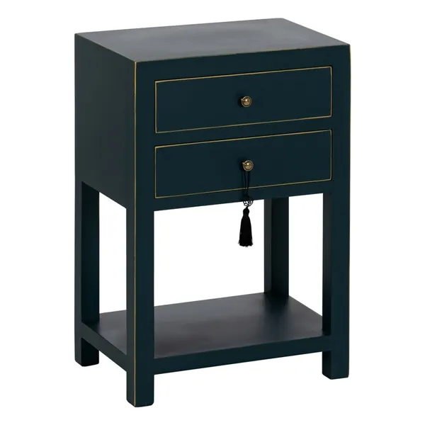 Nightstand ORIENT Blue Fir wood MDF Wood 45 x 30 x 66 cm