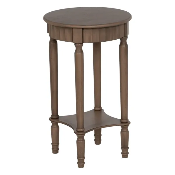 Small Side Table Brown Pine MDF Wood 40 x 40 x 66 cm