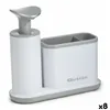 2-in-1 Soap Dispenser for the Kitchen Sink Quttin White Grey 21,5 x 8 x 20 cm (8 Units)