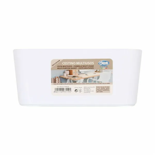 Multi-purpose basket Confortime White 24 x 16,5 x 10 cm (24 Units)