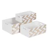 Set of decorative boxes White Natural Paolownia wood 44 x 31 x 18 cm (3 Pieces)