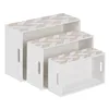 Set of decorative boxes White Natural Paolownia wood 44 x 31 x 18 cm (3 Pieces)