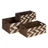 Set of decorative boxes Brown Natural Paolownia wood 44 x 31 x 18 cm (3 Pieces)