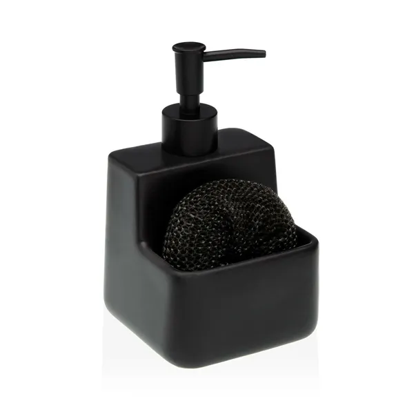 Soap Dispenser Versa Black Ceramic Plastic