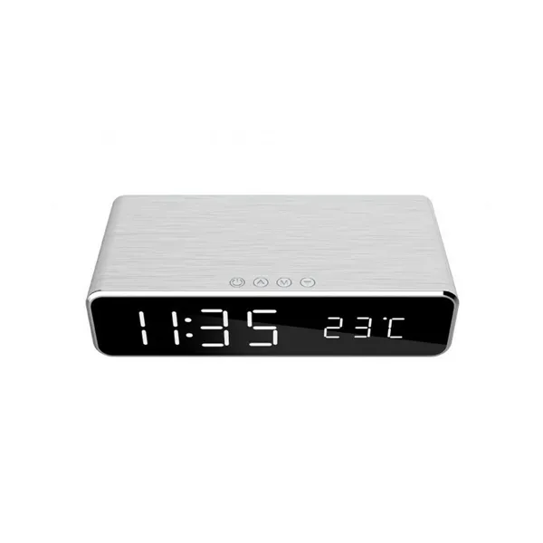 Alarm Clock GEMBIRD DAC-WPC-01-S Silver Yes