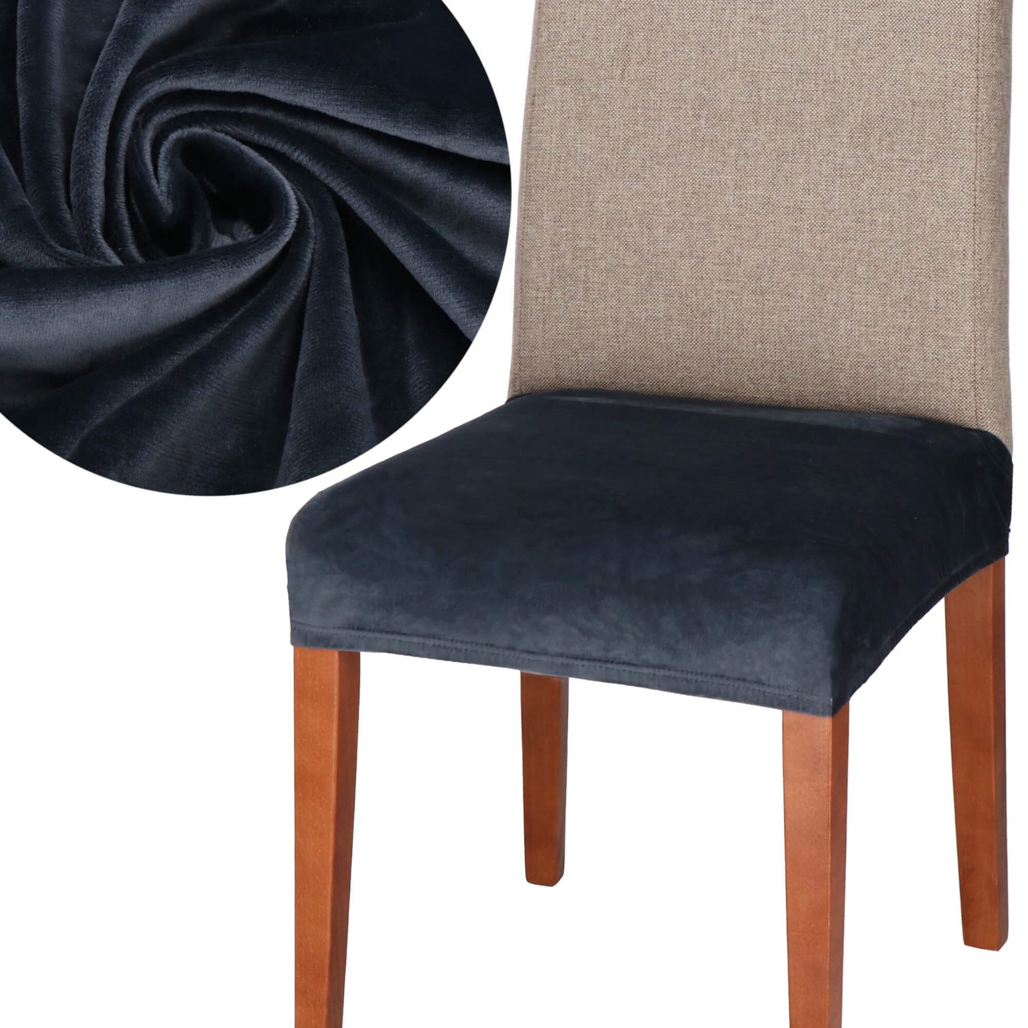 Chair seat cover Springos HA5268 velour elastic universal dark gray