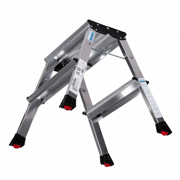 2-step folding ladder Krause 130037 Silver Aluminium