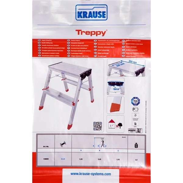 2-step folding ladder Krause 130020 Silver Aluminium