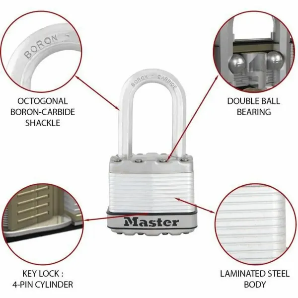 Key padlock Master Lock Steel 50 mm