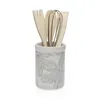 Pot for Kitchen Utensils Versa Ceramic Palm tree 10 x 15 x 10 cm