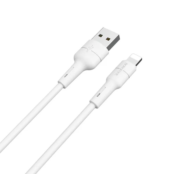 Borofone Silicone - USB to Lightning connection cable 1m (white)