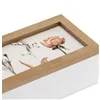 Decorative box Versa Flowers MDF Wood 9 x 6 x 24 cm