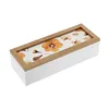 Decorative box Versa Petals MDF Wood 9 x 6 x 24 cm