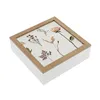 Decorative box Versa Flowers MDF Wood 24 x 7 x 24 cm