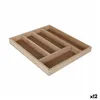 Cutlery Organiser Quttin Wood 33 x 28 x 3,5 cm (12 Units)