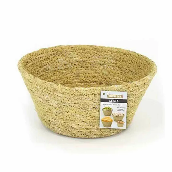 Multi-purpose basket Privilege Seagrass Circular 10 x 6 cm (24 Units)