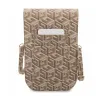 Guess GCube Stripe Phone Bag - Bag with smartphone compartment (Brown)