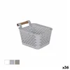 Multi-purpose basket Confortime Plastic With handles Wood 13 x 11 x 8 cm (36 Units)