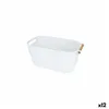 Multi-purpose basket Confortime Plastic With handles Wood 33,5 x 18 x 15 cm (12 Units)