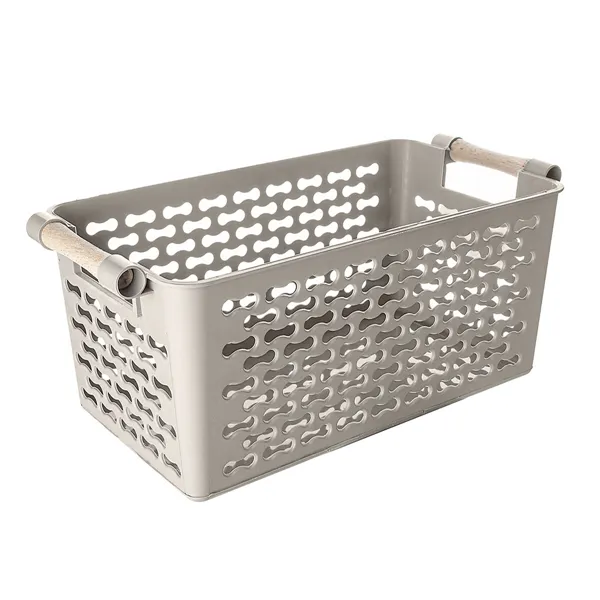 Multi-purpose basket Confortime Plastic With handles Wood 26 x 14,5 x 12 cm (24 Units)