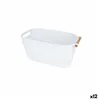 Multi-purpose basket Confortime Plastic With handles Wood 40 x 21,5 x 18 cm (12 Units)