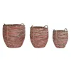 Basket set DKD Home Decor Peach Natural Boho 52 x 52 x 58 cm