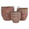 Basket set DKD Home Decor Peach Natural Boho 52 x 52 x 58 cm